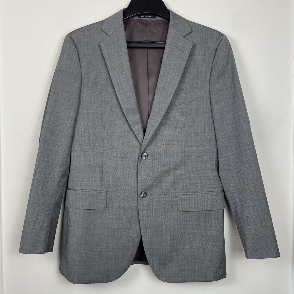 Suitsupply Napoli Suit Jacket Mens EU 52R US 42R Grey Reda Pure Wool P6085‎